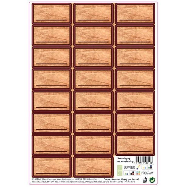 etikety univerzální (23ks)-im.Dřevo, obd.samolepky