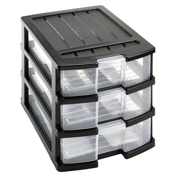 heidrun REGÁL SE TŘEMI ŠUPLÍKAMI 34X25X23.5CM, PLAST_hamashop