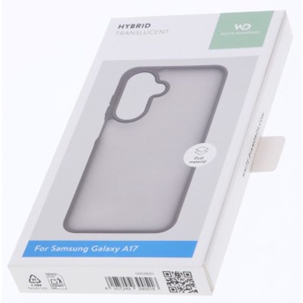 White Diamonds Hybrid Case, kryt pro Samsung Galaxy A17/A17 5G, matný, poloprůhledný šedý