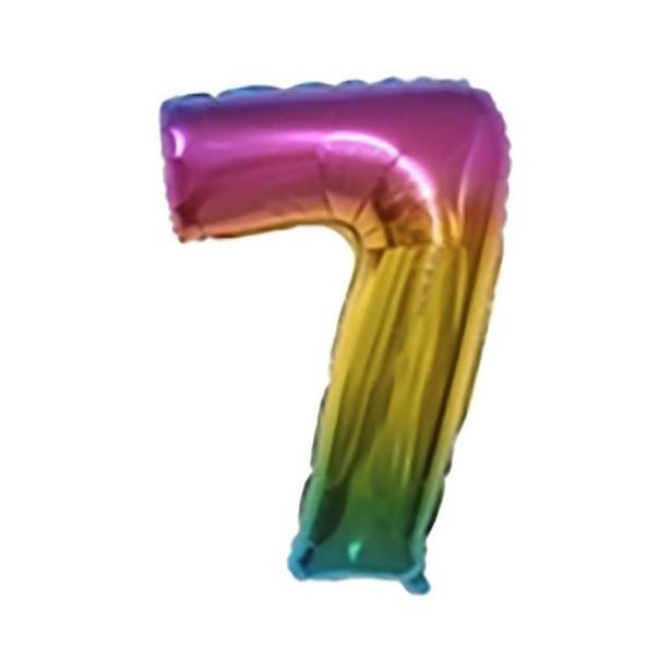 TORO BALÓNEK ČÍSLICE 7, 36X21CM DUHOVÁ FÓLIE_hamashop