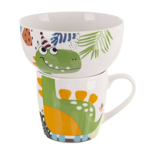 Hrnek s miskou dino 0,35 l