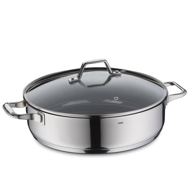 KELA Pánev servírovací s poklicí Lucca nerez 32x9 cm 6l KL-11587