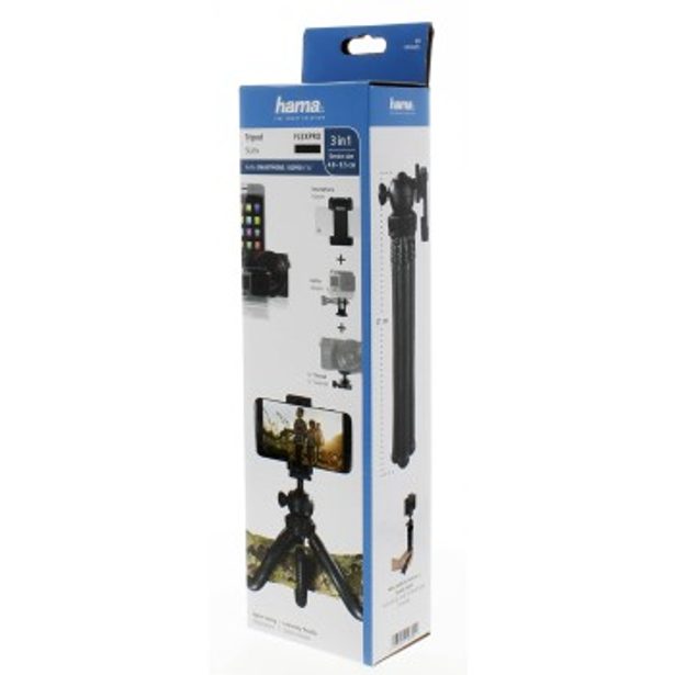 Hama stativ 'FlexPro 3v1' pro fotoaparáty, GoPro kamery a smartphone, 27 cm, černý, krabička