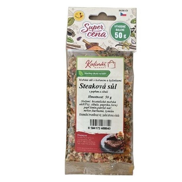 koření-"K"-STEAKOVÁ SŮL-50g do mlýnku, QQ, sáček