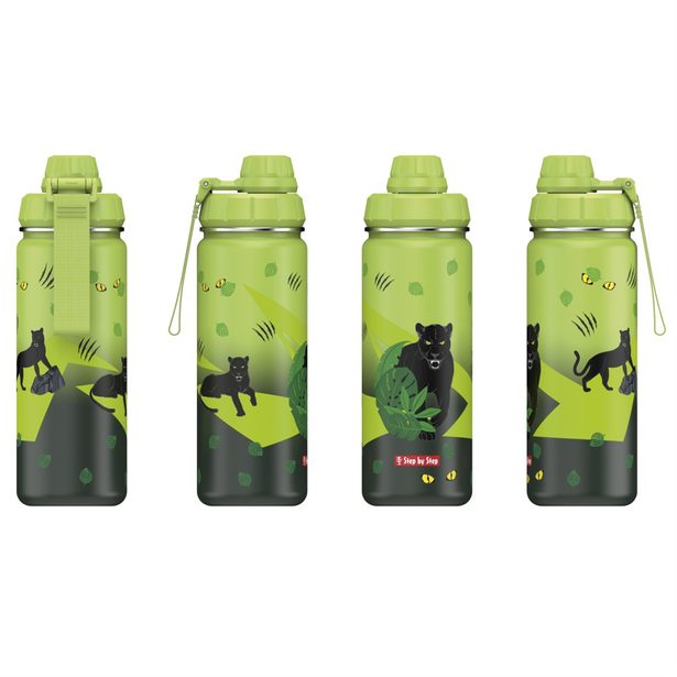 Izolovaná láhev na pití z nerezové oceli Step by Step 0,5 l, Black Cat