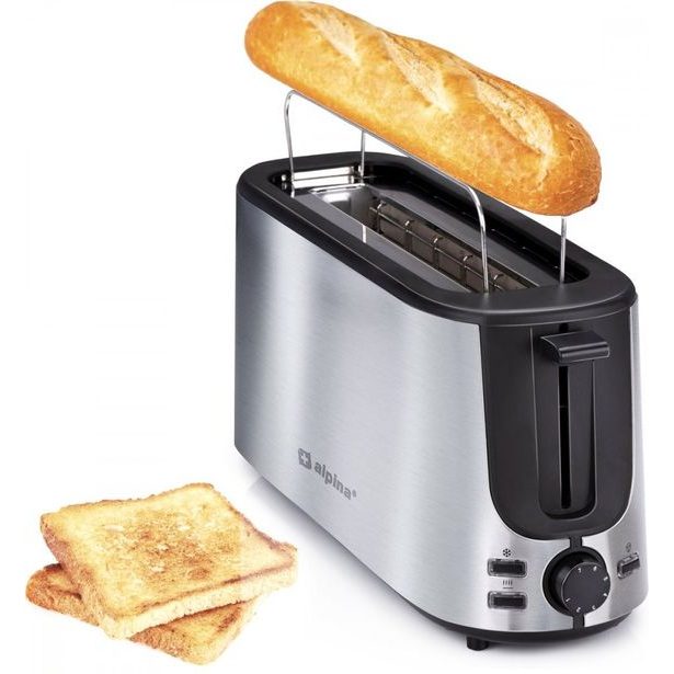 ALPINA Topinkovač na 2 topinky dlouhý nerez ocel 1000W ED-247351