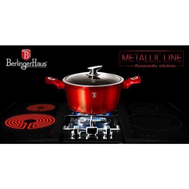 BERLINGERHAUS Sada nádobí s mramorovým povrchem 13 ks Burgundy Metallic Line I BH-7057