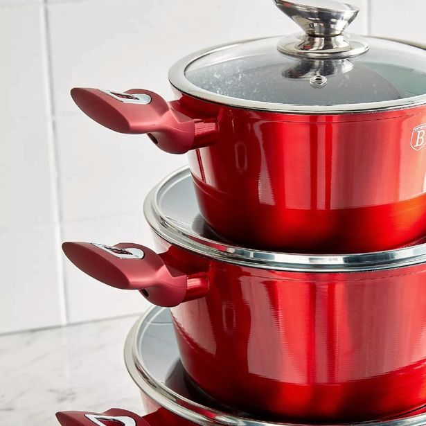 BERLINGERHAUS Sada nádobí s mramorovým povrchem 11 ks Burgundy Metallic Line BH-7142