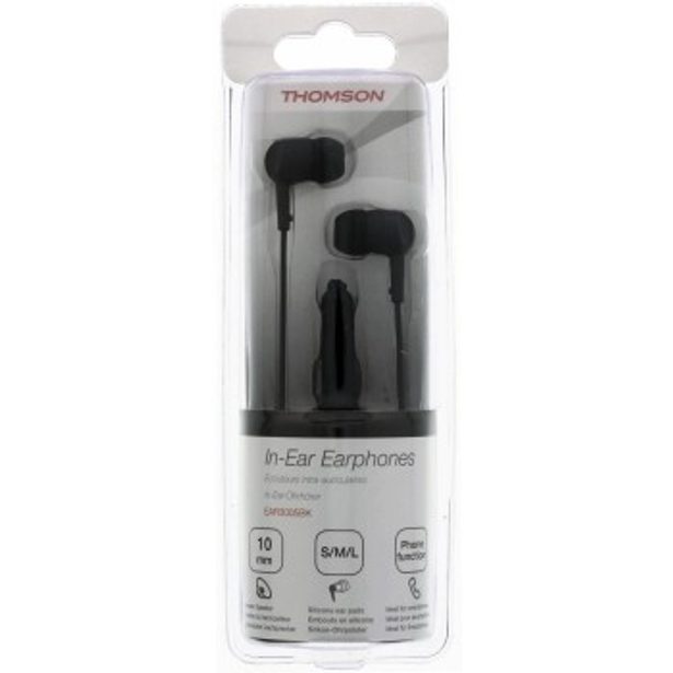 Slúchadlá s mikrofónom Thomson EAR3005, silikónové štuple, čierne