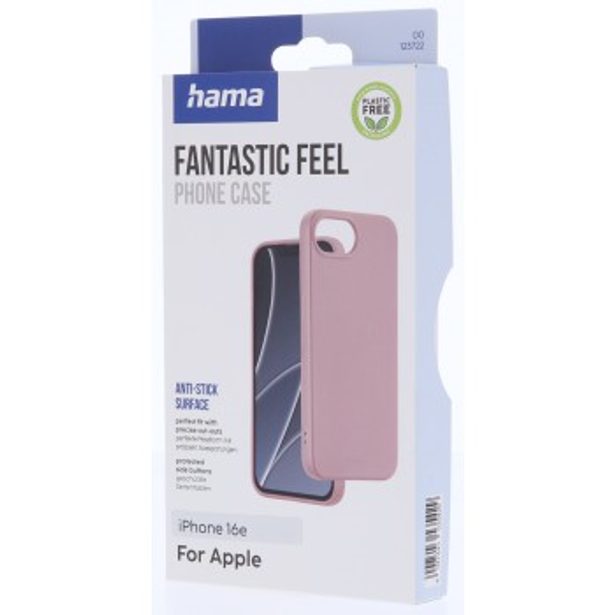 Hama Fantastic Feel, kryt pro Apple iPhone 16e, hebký povrch, barva nude