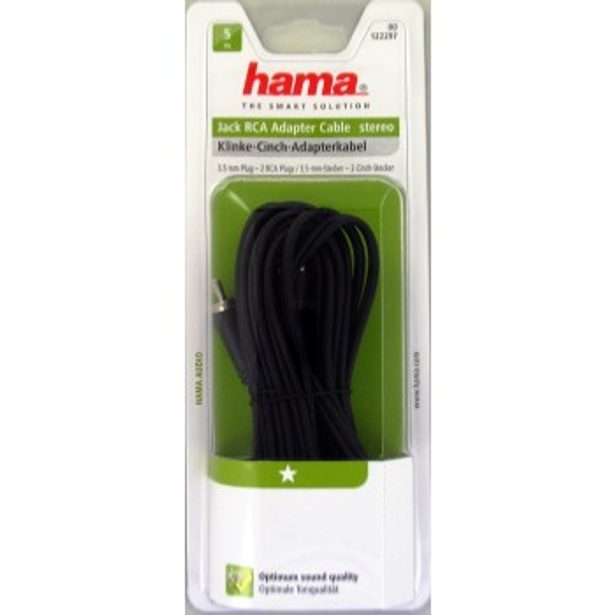 Hama audio kabel jack - 2 cinch, 1*, 5 m