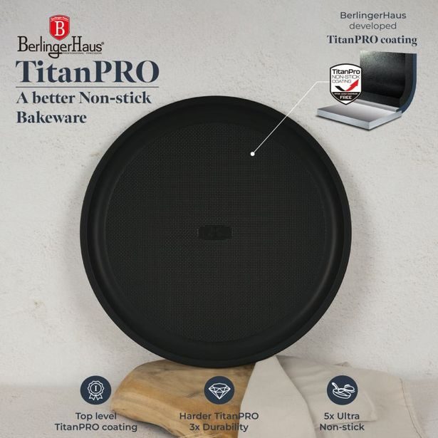 BERLINGERHAUS Pánev na pizzu s titanovým povrchem 36 cm Dep Sea Collection BH-8700