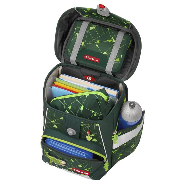 Školní aktovka Step by Step SPACE SHINE, Dino Night Tyro - 5 dílný set, AGR certifikát
