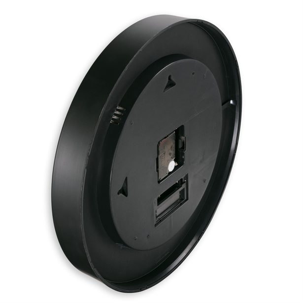 Hama Lanzarote, nástěnné hodiny řízené rádiovým signálem, teploměr/vlhkoměr, 35 cm, tiché, černé