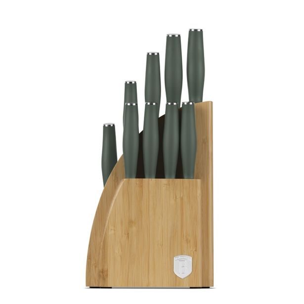 BERLINGERHAUS Sada nožů se stojanem BAMBOO 10 ks Matte Green Collection BH-3123