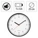 Hama Linea, nástěnné hodiny, průměr 25 cm, tichý chod, černé