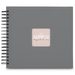 Hama album klasické spirálové FINE ART 28x24 cm, 50 stran, kamenná šedá, černé listy