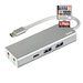 Hama USB-C 3.1 hub Aluminium, 2x USB-A, USB-C, 3,5 mm audio