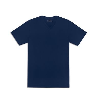 Porządny T-shirt John & Paul - navy (V-neck)