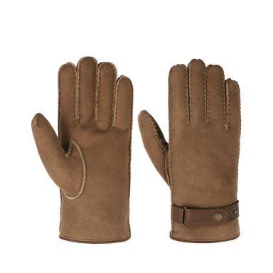 Stetson Lambfur & Deerskin Gloves — Brown
