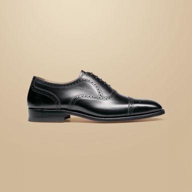 Charles Tyrwhitt Leather Oxford Brogue Shoes — Dark Chocolate