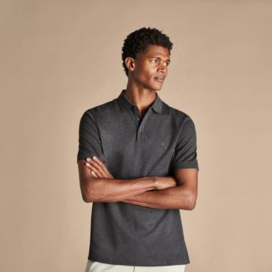 Charles Tyrwhitt Pique Polo — Dark Grey Marl