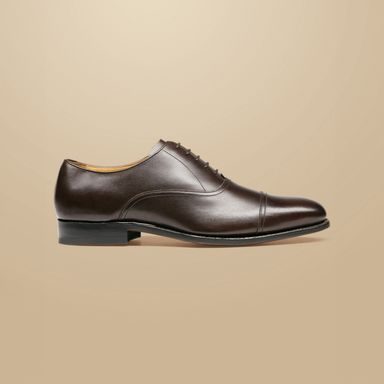 Charles Tyrwhitt Leather Oxford Brogue Shoes — Black