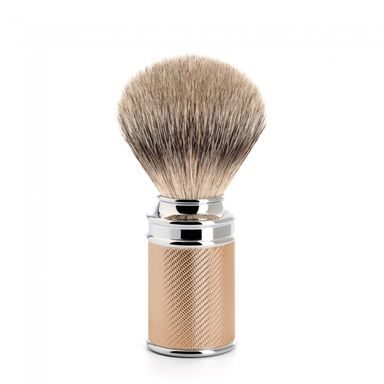 Pędzel do golenia Mühle z włosia borsuczego – silvertip, chromowana rękojeść (rosegold)