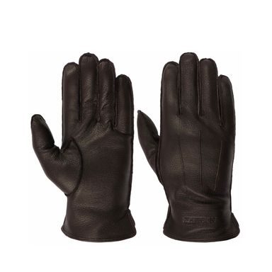 Rękawiczki zimowe Stetson ze skóry koźlęcej - Dark Brown