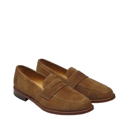 Charles Tyrwhitt Suede Penny Loafers — Tobacco Brown
