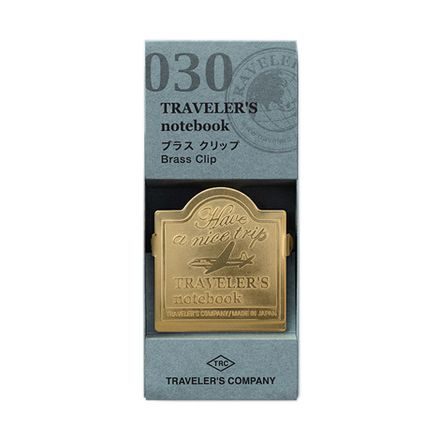 Mosiężny klips na TRAVELER'S notebook z logo samolotu