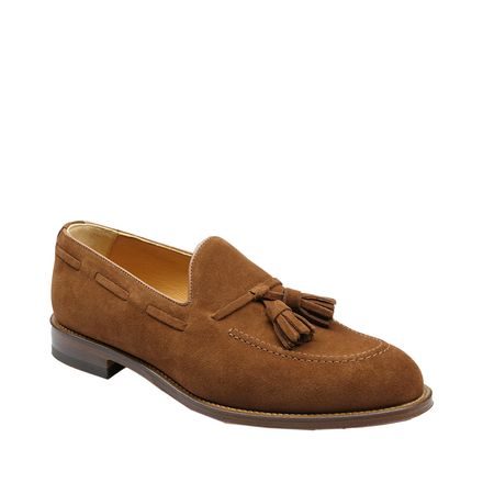 Charles Tyrwhitt Suede Tassel Loafers — Chestnut Brown