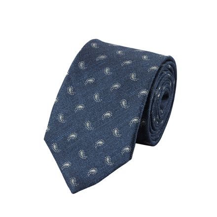 Charles Tyrwhitt Silk Linen Paisley Tie — Indigo