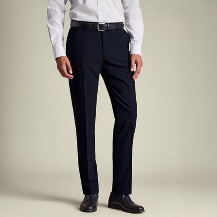 Charles Tyrwhitt Check Suit Trousers — Navy