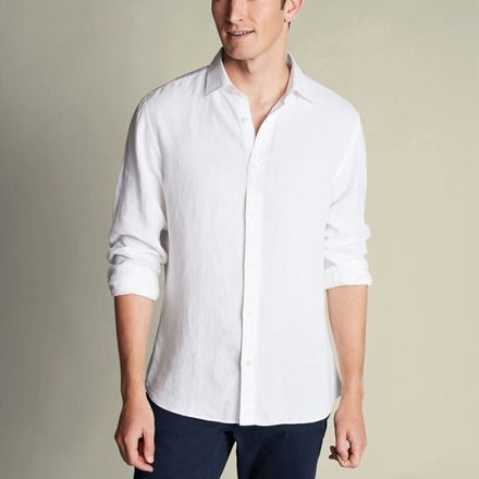 Charles Tyrwhitt Pure Linen Shirt — White