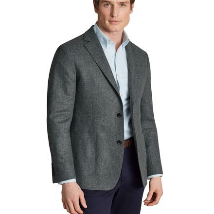 Charles Tyrwhitt Unstructured Wool Twill Jacket — Grey