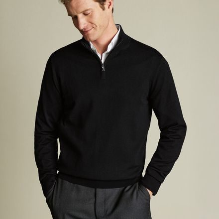 Charles Tyrwhitt Pure Merino Zip Neck Jumper