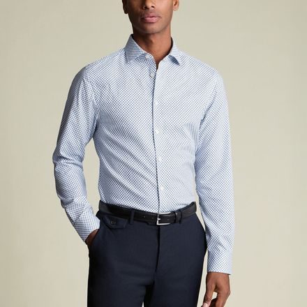 Charles Tyrwhitt Non-Iron Stretch Slim Fit Shirt — Diamond Print