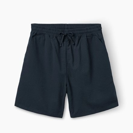 forét Hush Seersucker Shorts — Navy