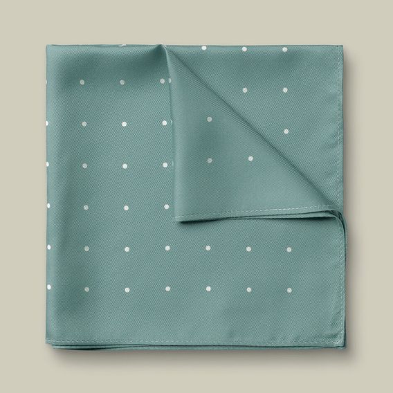 Charles Tyrwhitt Silk Spot Pocket Square — Teal