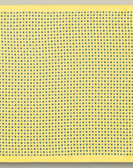 Charles Tyrwhitt Silk Geo Print Pocket Square — Lemon
