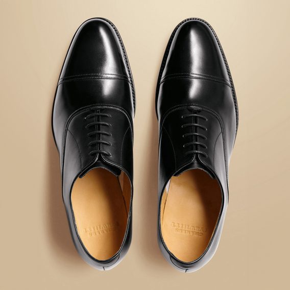 Charles Tyrwhitt Leather Oxford Shoes — Black