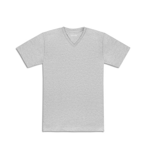 Porządny T-shirt John & Paul - jasnoszary (V-neck)