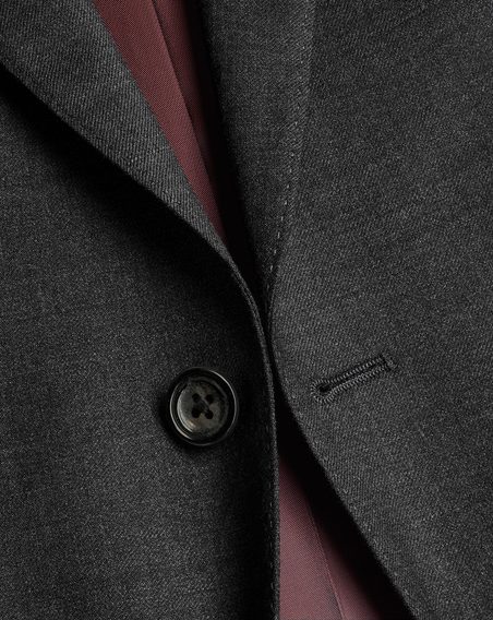 Charles Tyrwhitt Natural Stretch Twill Suit Jacket — Charcoal