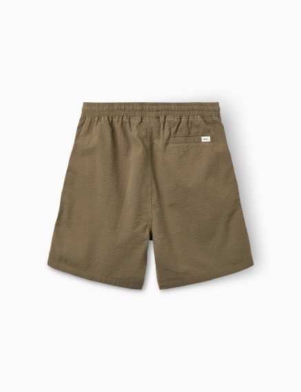 forét Hush Seersucker Shorts — Stone
