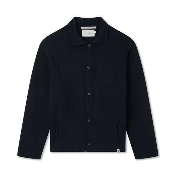 Peregrine Compton Knitted Shirt — Navy