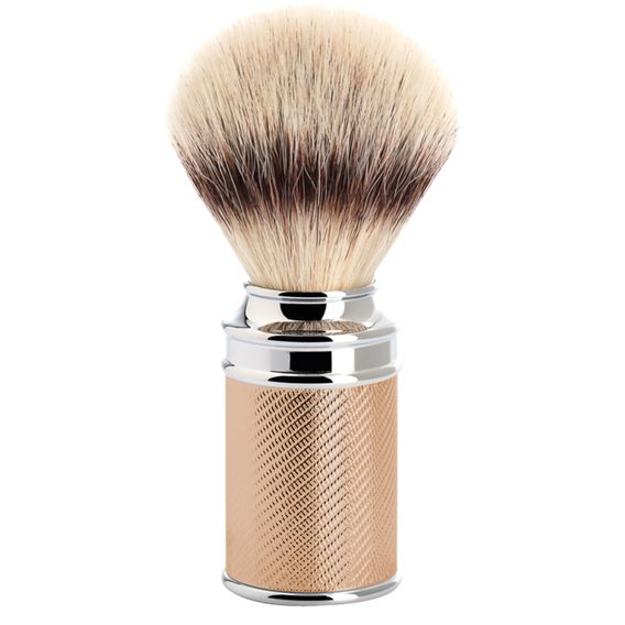 Średni pędzel do golenia Mühle Traditional z włosia syntetycznego (Silvertip Fibre®, rosegold)
