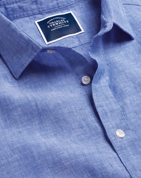 Charles Tyrwhitt Pure Linen Shirt — Cobalt Blue