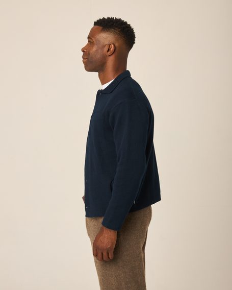 Peregrine Compton Knitted Shirt — Navy
