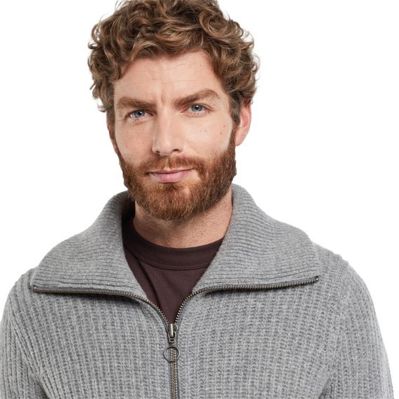 Armor Lux Heritage Ribbed Cardigan — Slate Grey